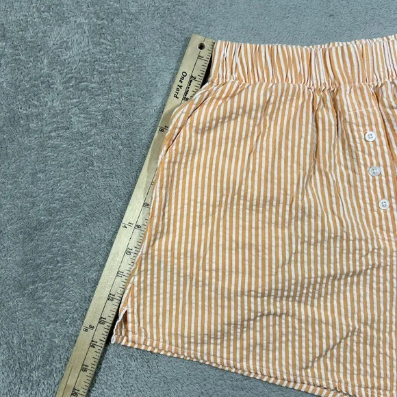 Daily Drills Shorts Womens XS/S Seersucker Resort Orange White Beach - Picture 4 of 12